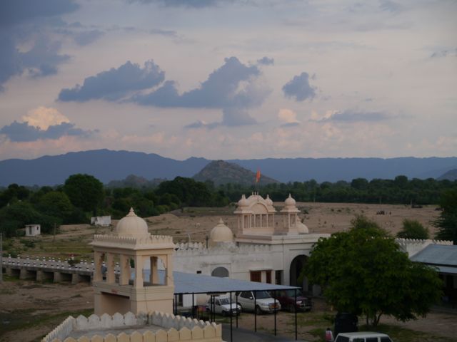 View towards gate from new building