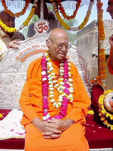 Holy Guruji at the opening of a gosala near Kailash ashram