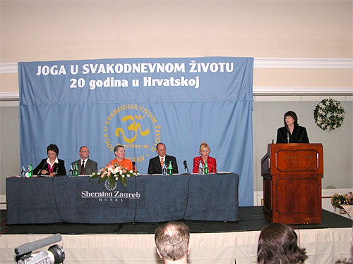 Ms. Stefanija Balog, the Envoy of the President of Croatia, reading a letter from the President